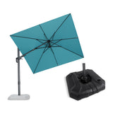 PURPLE LEAF Lateral Tilt Patio Umbrella with Base, 360° Swivel Cantilever Umbrella with Stand