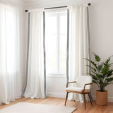 400TC Cotton Sateen Classic Embroidery Cotton Curtain (Set Of 2)