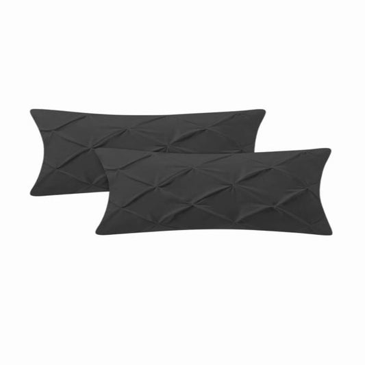 400TC Cotton Sateen Solid Pintuck Body Pillowcases (Set Of 2)