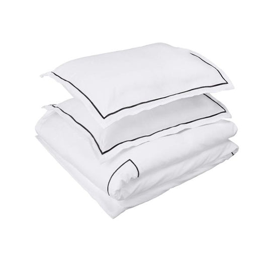 400TC Single Embroidery Cotton Sateen Solid Bedding Bundle