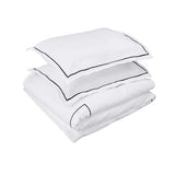 400TC Single Embroidery Cotton Sateen Solid Bedding Bundle