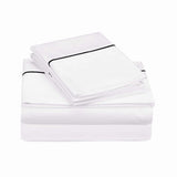 400TC Single Embroidery Cotton Sateen Solid Bedding Bundle