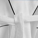 Shawl Collar Cotton Bath Robe with Border Embroidery