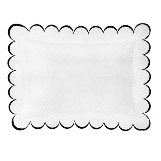 Allena 400TC Cotton Scallop Embroidery Sateen Microcheck Pillow Sham