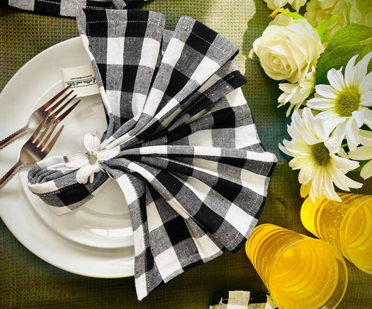 Black and White Checkered Napkins