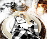 Black and White Checkered Napkins