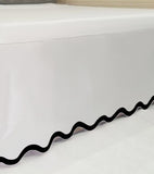 400TC Applique Scalloped Cotton Scallop Embroidery Tailored Bed Skirt