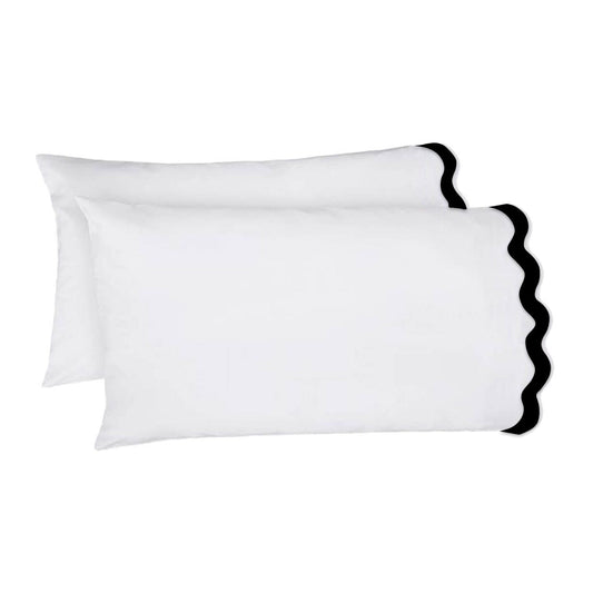 400TC Applique Scalloped Embroidery Cotton Pillowcases (Set Of 2)