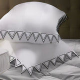 Ashley 400TC Cotton Traingle Embroidery Sateen Solid Euro Pillow Sham