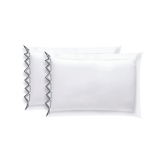 Ashley 400TC Cotton Traingle Embroidery Sateen Solid Pillowcases (Set Of 2)