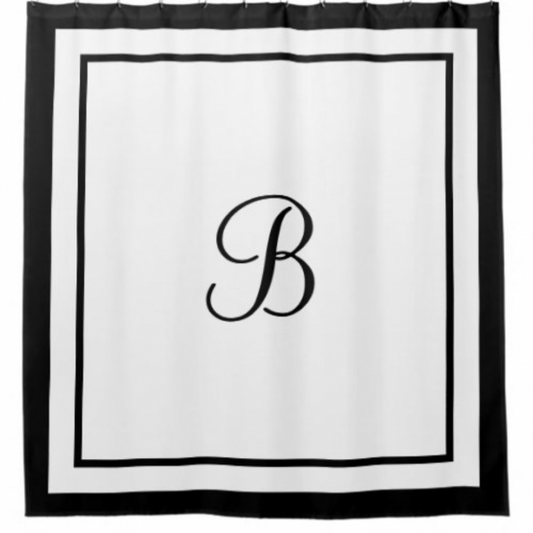 Border Frame Cotton Shower Curtain
