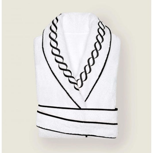 Chain Embroidered Cotton Bath Robe