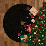 Velvet Quilted Round Christmas Tree Skirt
