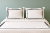 Classic Border Diamond Knitted Cotton Coverlet
