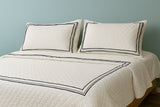 Classic Border Diamond Knitted Cotton Coverlet
