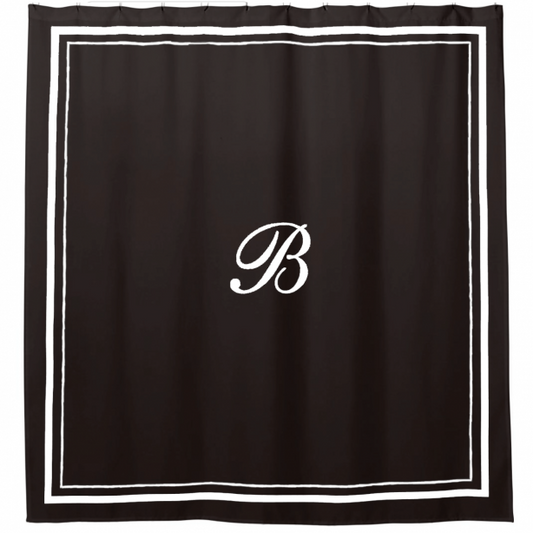 Classic Border Frame Cotton Shower Curtain