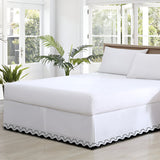 Imaginary Scallop 400TC Sateen Cotton Embroidery Tailored Bed Skirt