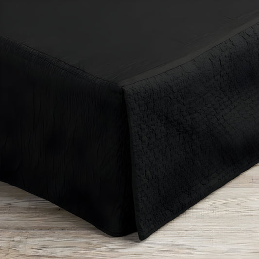 400TC Cotton Horizontal Textured Quilted Tailored Bed skirt
