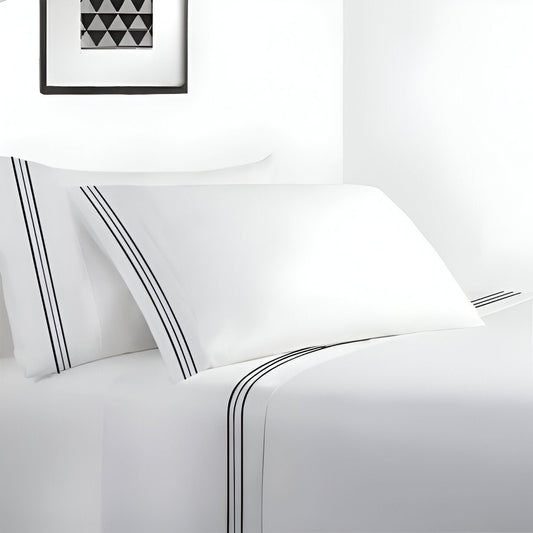 400TC Cotton Sateen Classic Embroidery Pillowcases (Set Of 2)