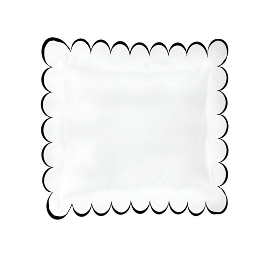 Allena 400TC Cotton Scallop Embroidery Sateen Solid Euro Sham