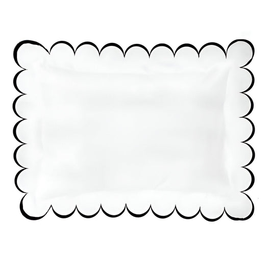Allena 400TC Cotton Scallop Embroidery Sateen Solid Pillow Sham