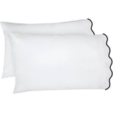400TC Cotton Scallop Embroidery Sateen Solid Pillowcases (Set Of 2)