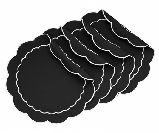 Round Scallop Placemat - Black