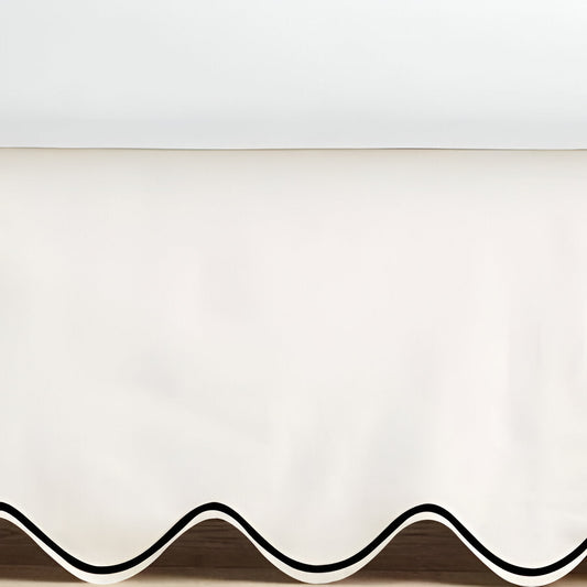 Scallop Embroidery Cotton Crib Skirt
