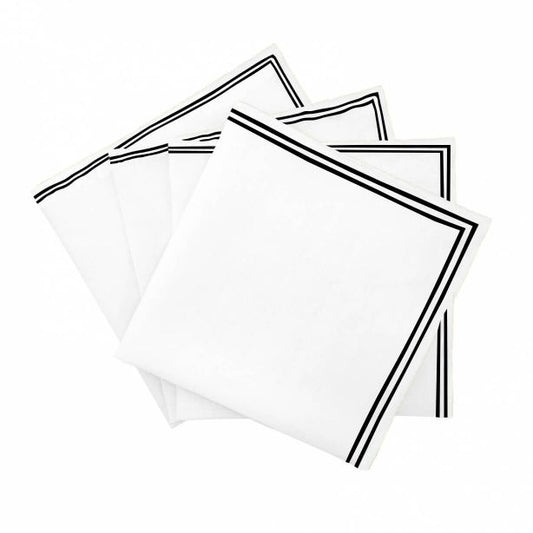 Double Embroidery Border Polycotton Napkins (Set of 4)