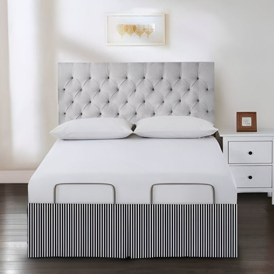 Detachable Wrap Around Polyester Ticking Stripe Tailored Bed Skirt