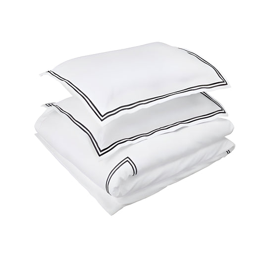 500TC Cotton Double Embroidery Sateen Solid Duvet Cover Set