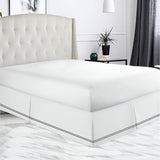 400TC Sateen Solid Cotton Double Embroidered Tailored Bed Skirt