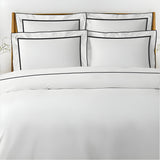400TC Embroidery & Border Cotton Sateen Solid Duvet Cover Set