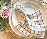 Linen Napkins - Grid Napkins Set of 4 & 8