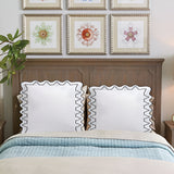 Imaginary Scallop 400TC Cotton Embroidery Sateen Solid Euro Pillow Sham