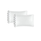 Imaginary Scallop 400TC Cotton Embroidery Sateen Solid Pillowcases (Set Of 2)