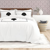 Leafy Embroidered Cotton Sateen Duvet Cover Set