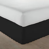 400TC Sateen Solid Cotton Luxurious Scallop Embroidery Tailored Bed Skirt