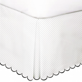 Allena 400TC Sateen Microcheck Cotton Scallop Embroidery Tailored Bed Skirt