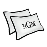 Monogram 400TC Cotton Edge Border Embroidery Pillow Sham