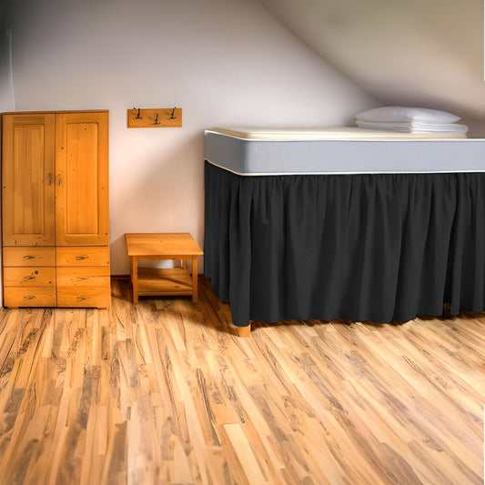 400TC Sateen Solid Cotton Gathered Dorm Bed Skirt