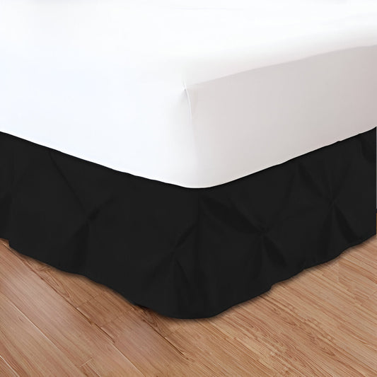 400TC Sateen Solid Cotton Pintuck Bed Skirt
