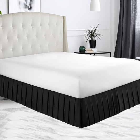 400TC Sateen Solid Cotton Pleated Bed Skirt
