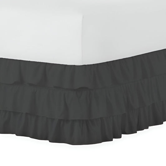 400TC Sateen Solid Cotton Ruffle Bed Skirt