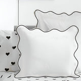 400TC Cotton Scallop Embroidery Sateen Solid Euro Sham