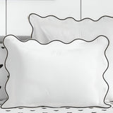 400TC Cotton Scallop Embroidery Sateen Solid Pillow Sham