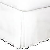 Allena 400TC Sateen Solid Cotton Scallop Embroidery Tailored Bed Skirt