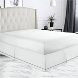 400TC Sateen Solid Cotton Single Embroidered Border Tailored Bed Skirt
