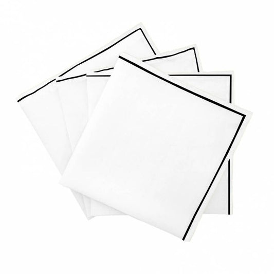 Single Embroidery Border Cotton Napkins (Set of 4)