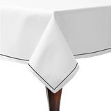 Single Embroidery Border Sateen Cotton Solid Table Cloth